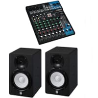 SYSTEME DE SONORISATION KIT DE 2 HAUT-PARLEURS AMPLIFIES + TABLE DE MIXAGE AVEC EFFETS