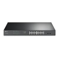Tplink 18-Port Gigabit Rackmount  Switch with 16-Port PoE+PORT: 16× Gigabit PoE+ Ports, 2× Gigabit Non-PoE Ports, 2× Combo Gigabit SFP SlotsSPEC: 802.3at/af, 250 W PoE Power, 1U 19-inch Rack-mountable Steel CaseFEATURE: Plug and Play