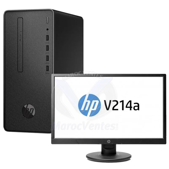 Ordinateur format microtour HP Desktop Pro 300 G6 + Ecran HP  MT PDCold640040 4GB 1TB FreeDos 294U5EA