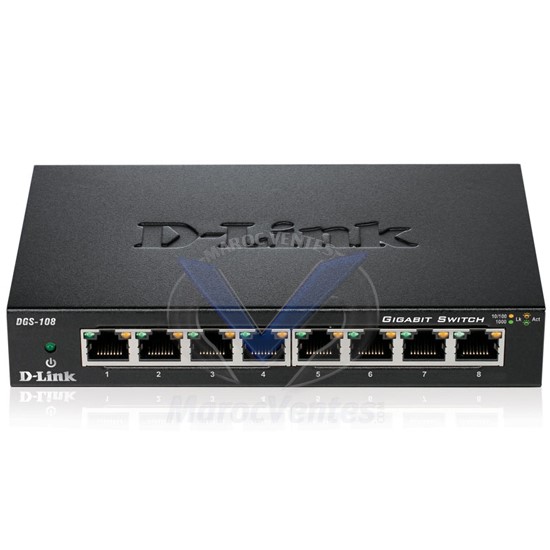 Switch Gigabit 8 Ports 10/100/1000 Mbps - Boîtier Métal DGS-108A/E