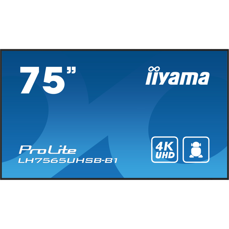 Moniteur Professionnel pour L'affichage Dynamique 75" 4K  24/7  800 cd/m² Android 11
