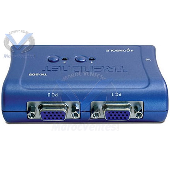 Mini swich KVM PS2 2 Ports(+2câbles KVM) TK-205K