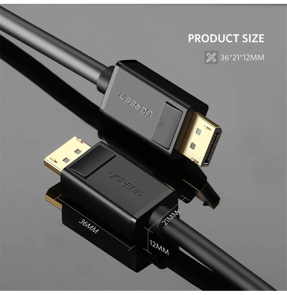 Ugreen Cable DP 1.2 Male to Male 5M 10213