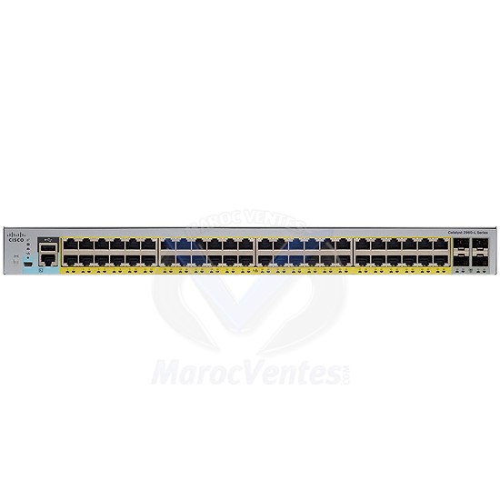 Switch Manageable PoE+ 48 Ports 10/100/1000 Mbps + 4 Ports SFP WS-C2960L-48PS-LL