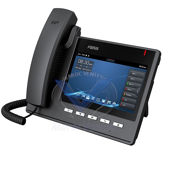 Telephone VoiP de Bureau Ecran Tactile de 7" 2 Ports Gigabit Ethernet Alimenté par PoE. FV-C400